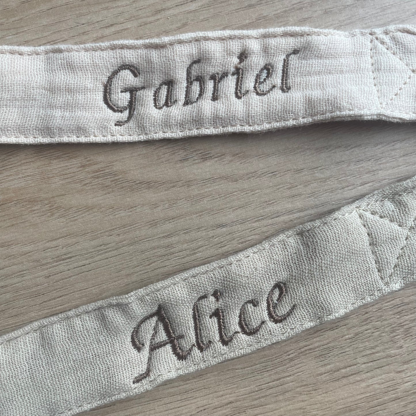 Attache tétine en gaze de coton à personnaliser