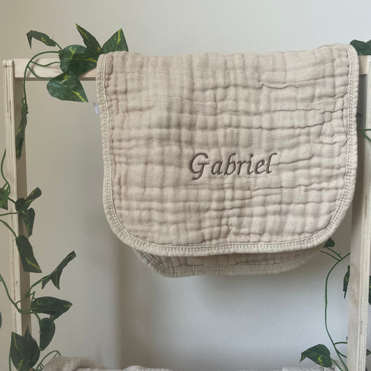 Bavoir d'épaule en coton doux à personnaliser